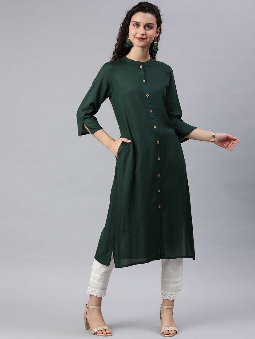 solid straight kurta