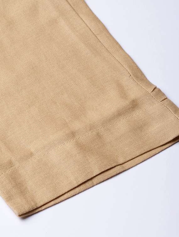 beige cotton straight tapered pant - 17101886 - Standard Image - 5