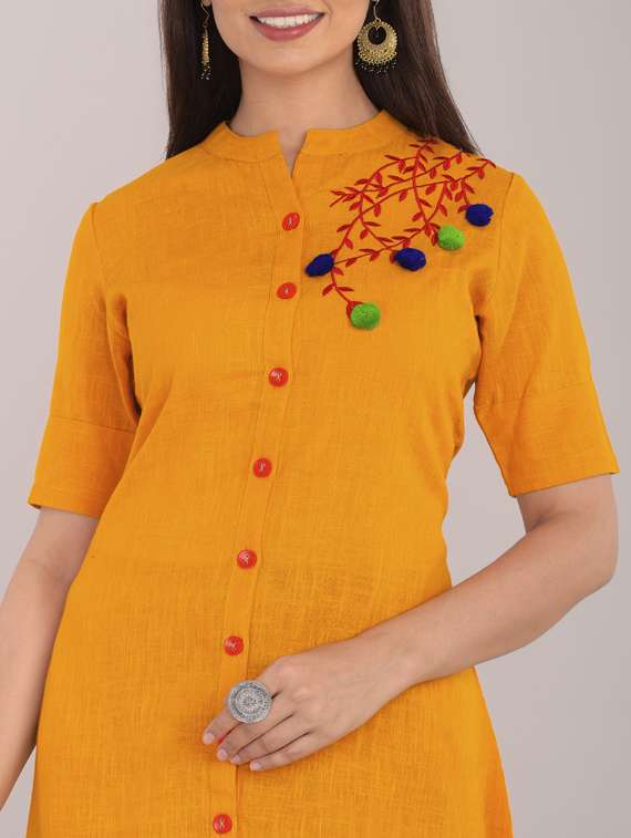 women's front slit kurta - 17101989 -  Standard Image - 3