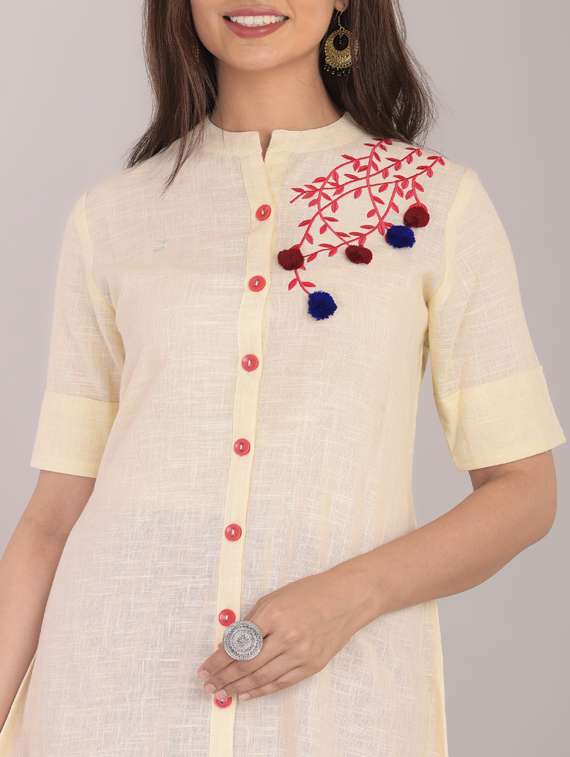 women's front slit kurta - 17101990 - Standard Image - 3