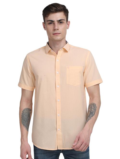 orange striped casual shirt - 17102371 - Standard Image - 0