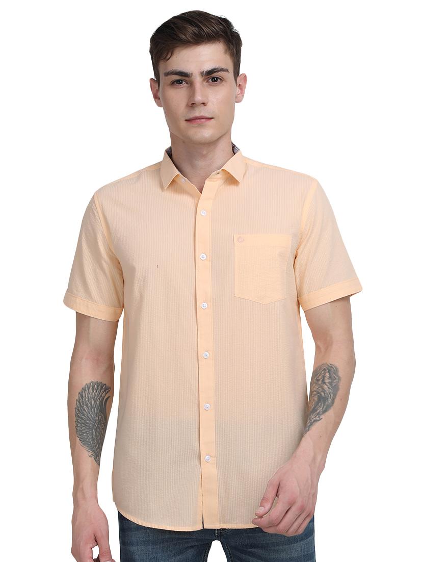 orange striped casual shirt - 17102371 - Zoom Image - 0