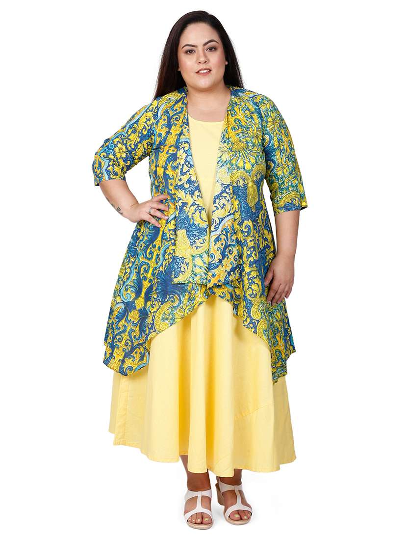 maxi plus dress with long jacket