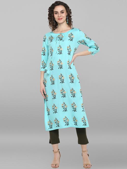 floral straight kurta - 17103710 -  Standard Image - 0