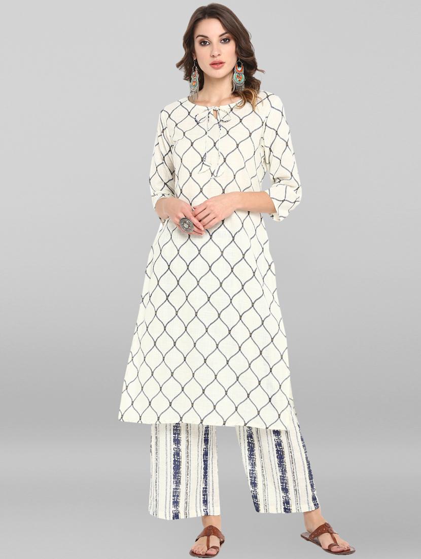 printed kurta palazzo set - 17103723 -  Zoom Image - 0