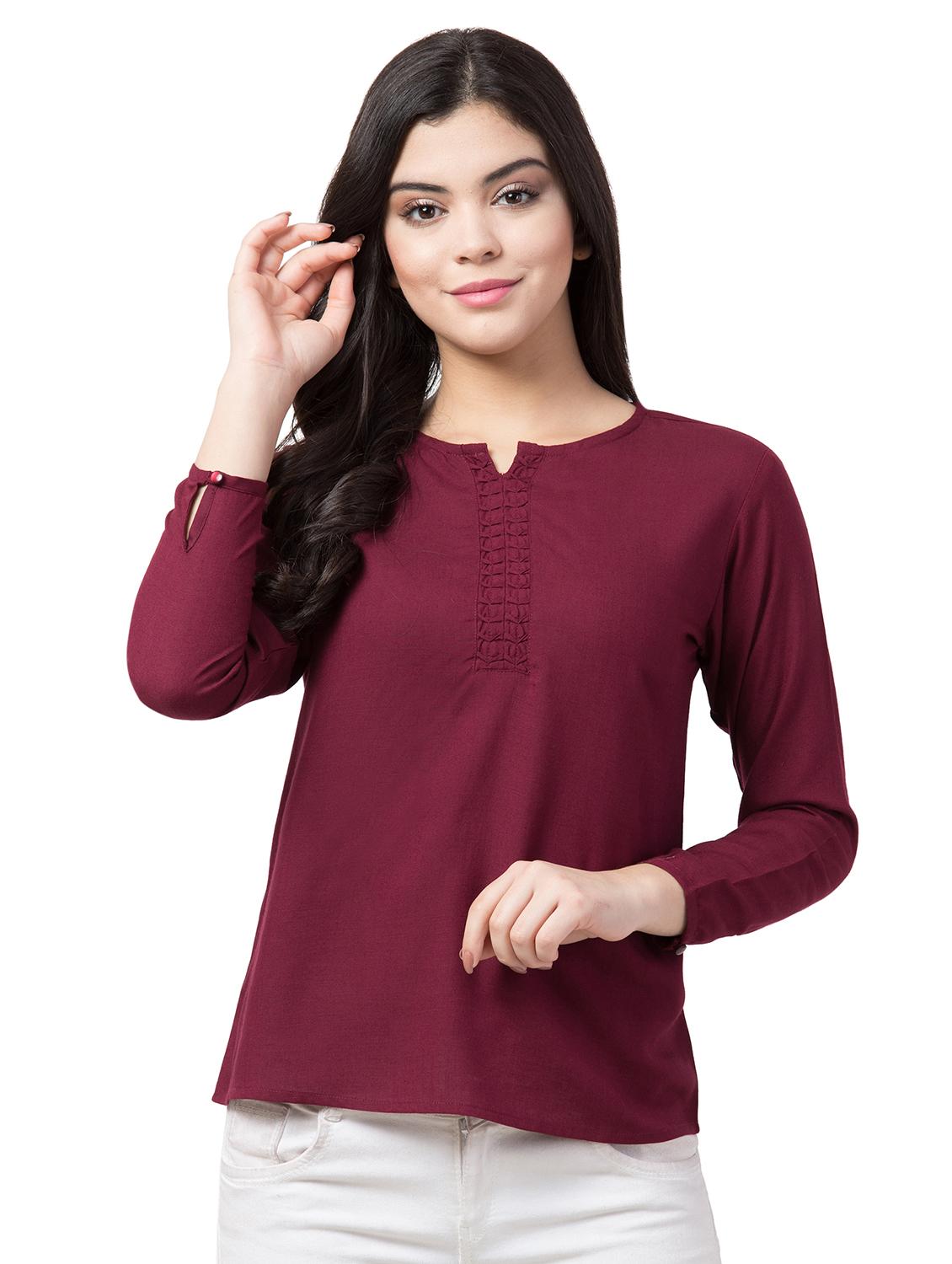 pin tuck detail solid top - 17104117 - Zoom Image - 0
