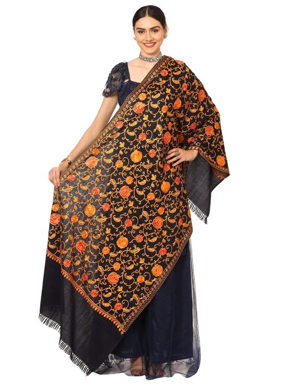 blue wool shawl
