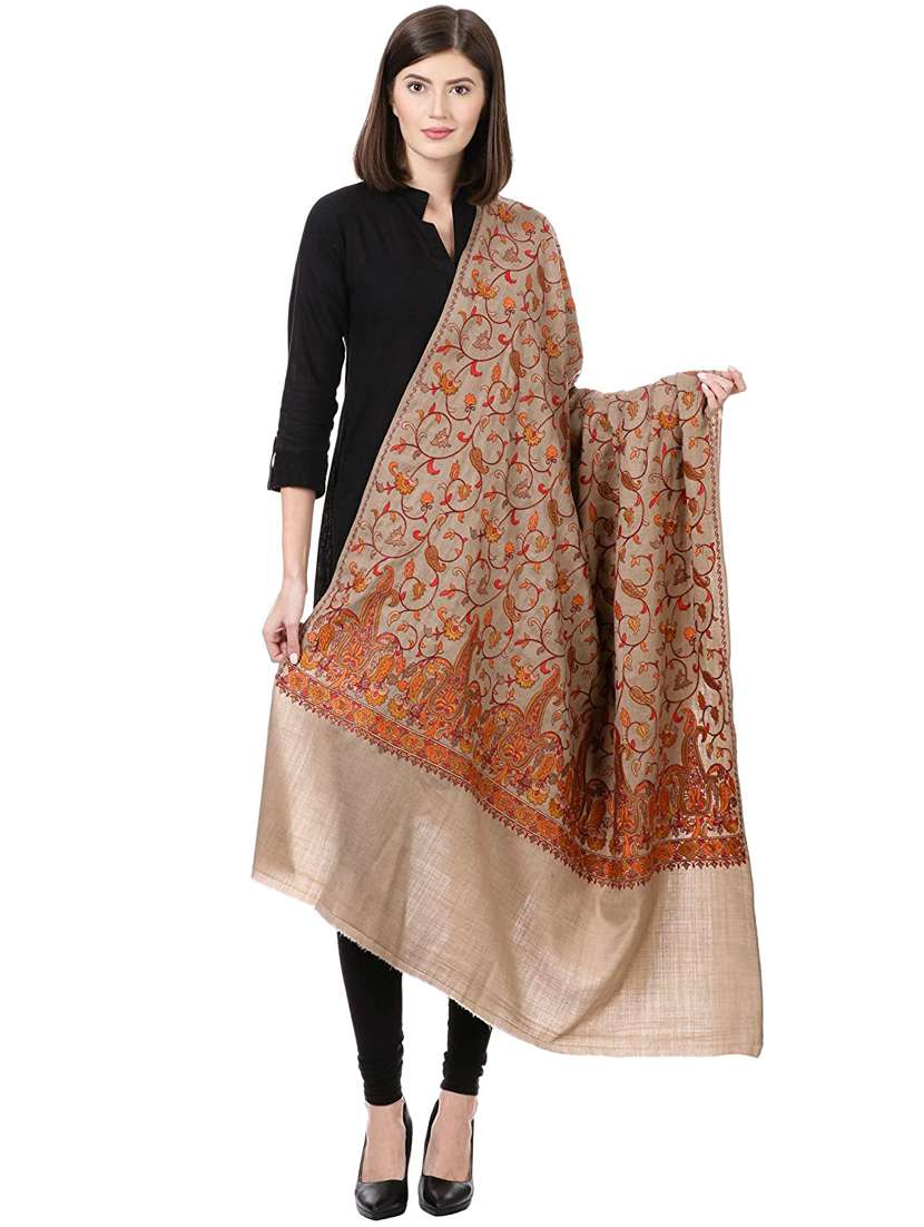 blue wool blend shawl