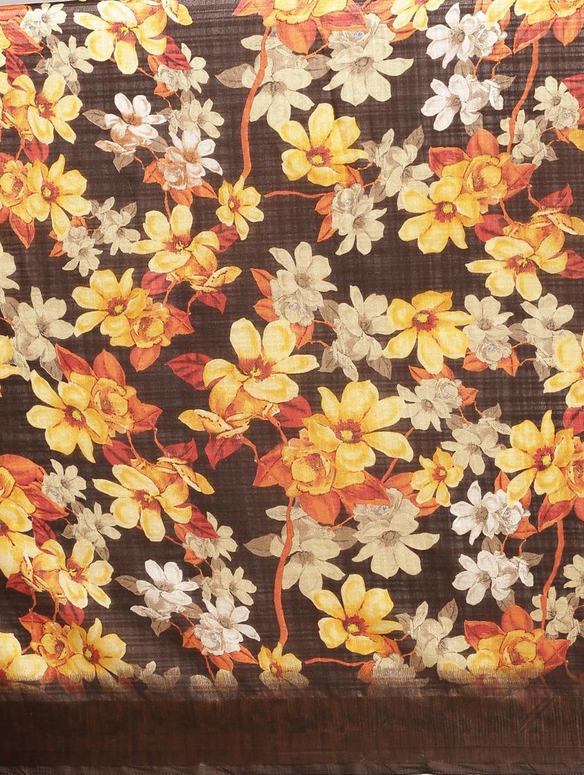 floral printed saree with blouse - 17108990 - Standard Image - 3