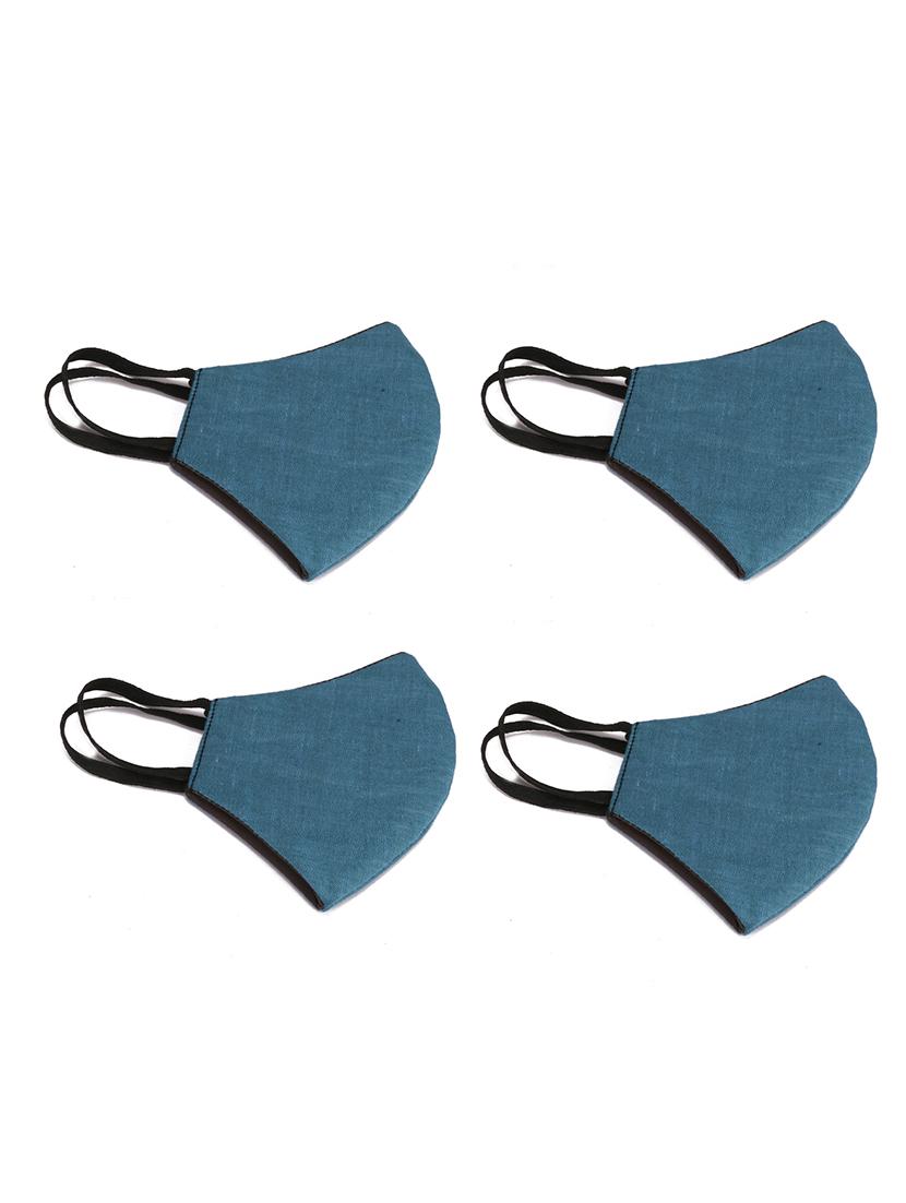 blue cotton anti-pollution men mask (pack of 4) - 17111889 -  Zoom Image - 0