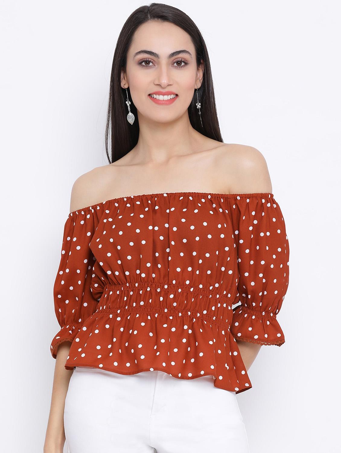 off shoulder peplum top - 17116495 - Zoom Image - 0