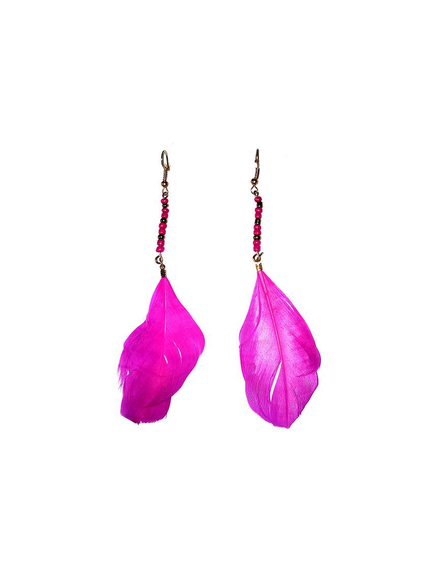 pink metal drop earring