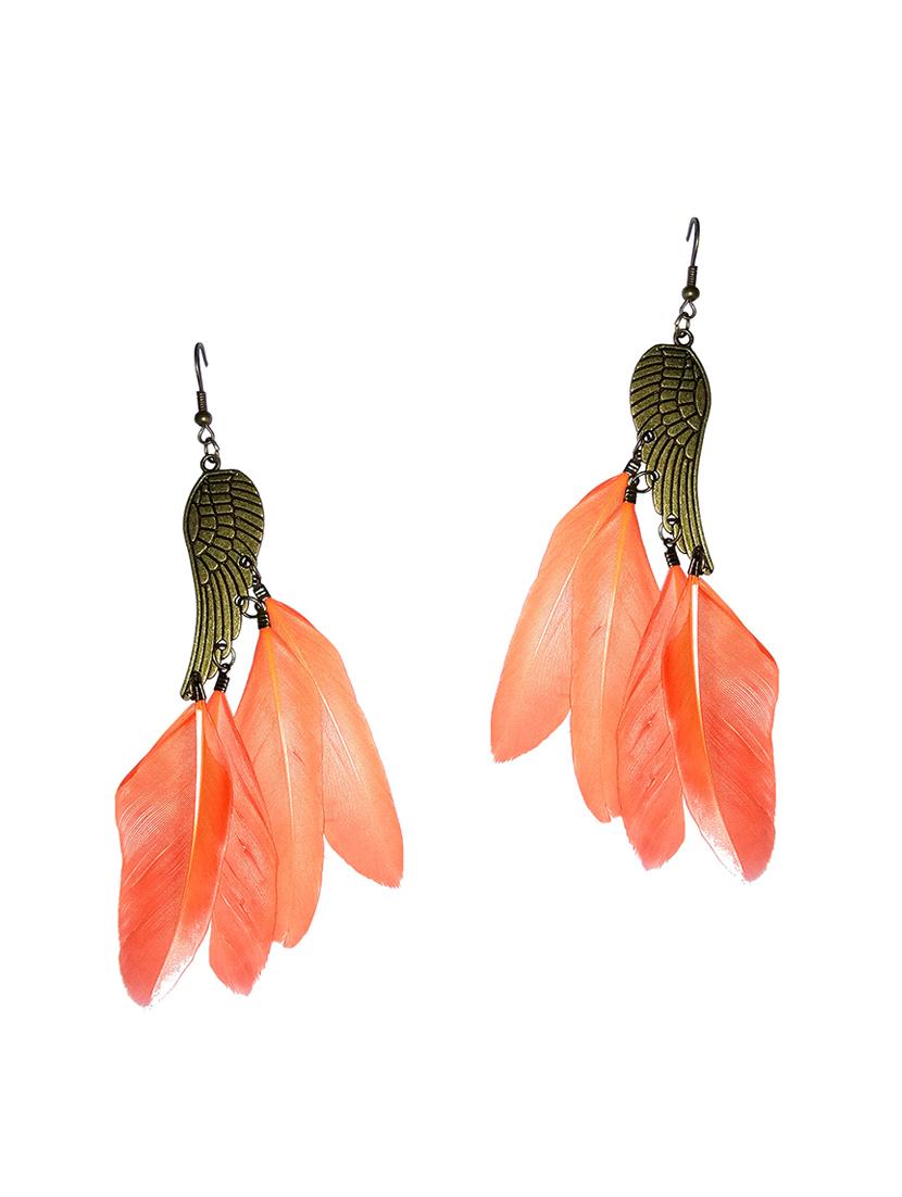 orange metal drop earring - 17116747 - Zoom Image - 0