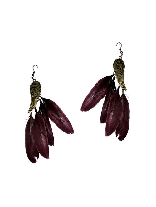 brown metal drop earring - 17116748 - Standard Image - 0
