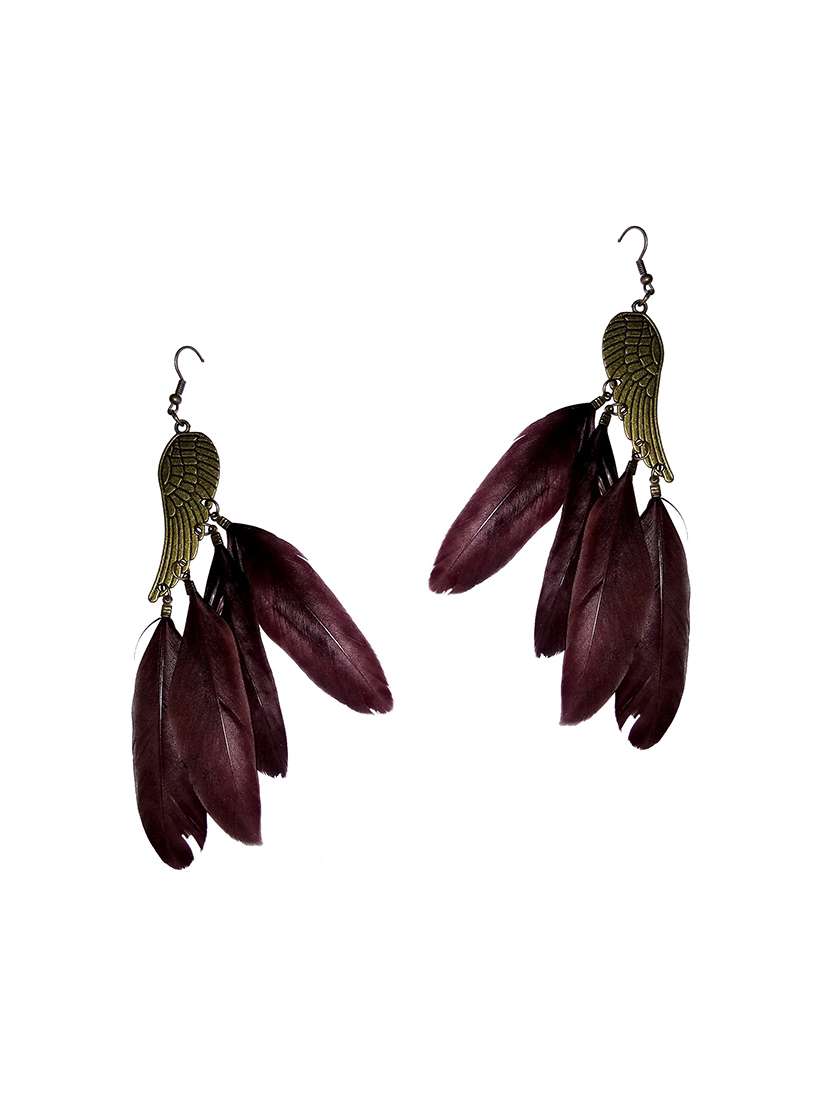 brown metal drop earring - 17116748 - Zoom Image - 0