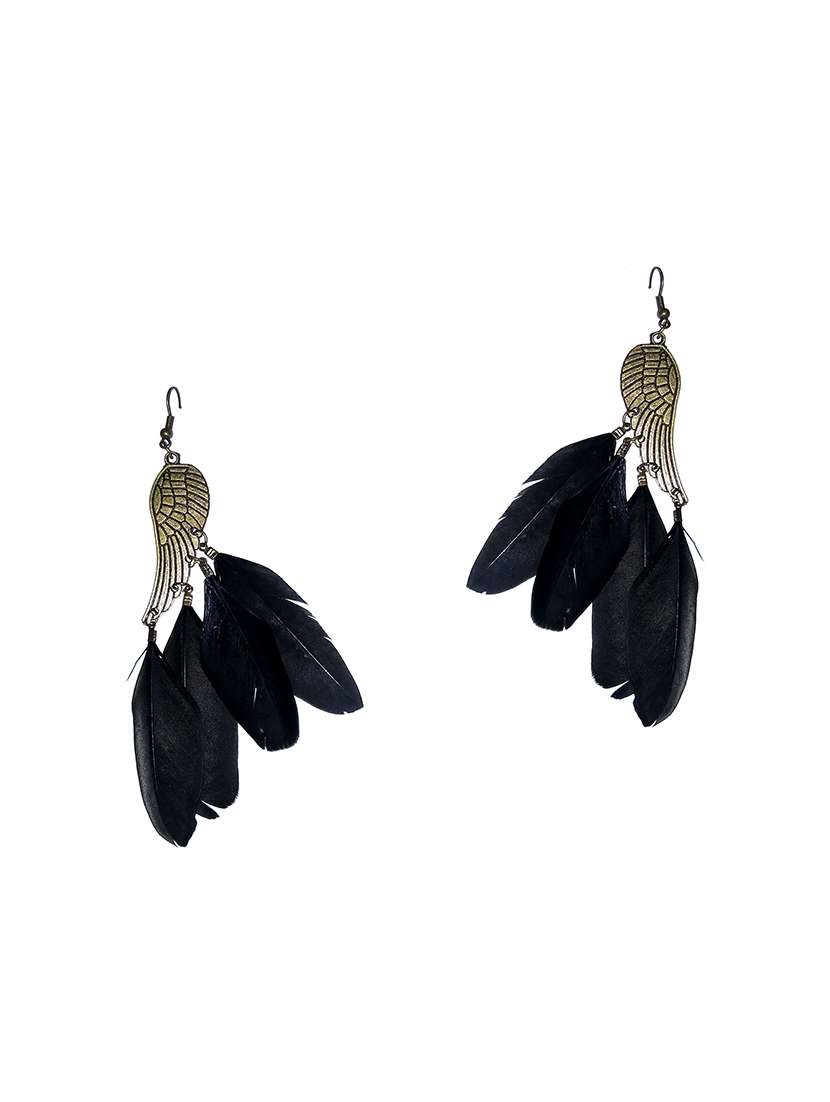 black metal drop earring - 17116751 -  Zoom Image - 0
