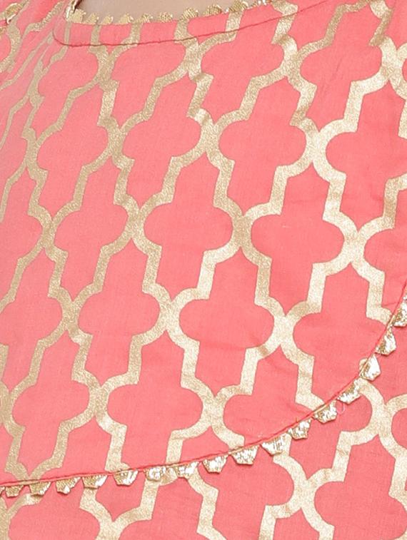 pink printed kurta palazzo set - 17120428 - Standard Image - 3