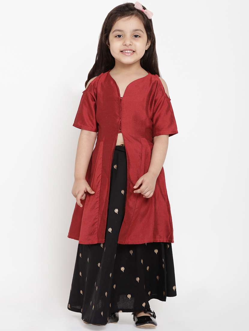 red cotton kurta suit set