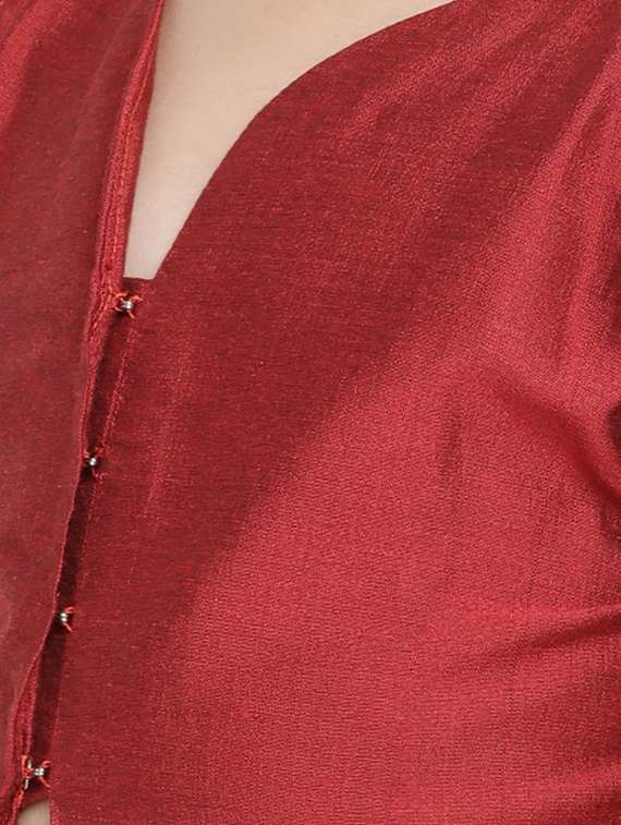 red cotton kurta suit set - 17120429 - Standard Image - 3