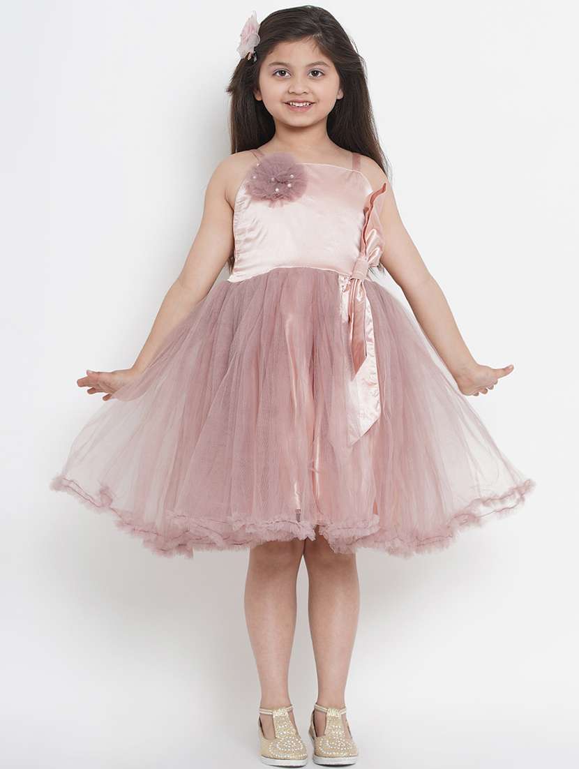 pink silk blend frock