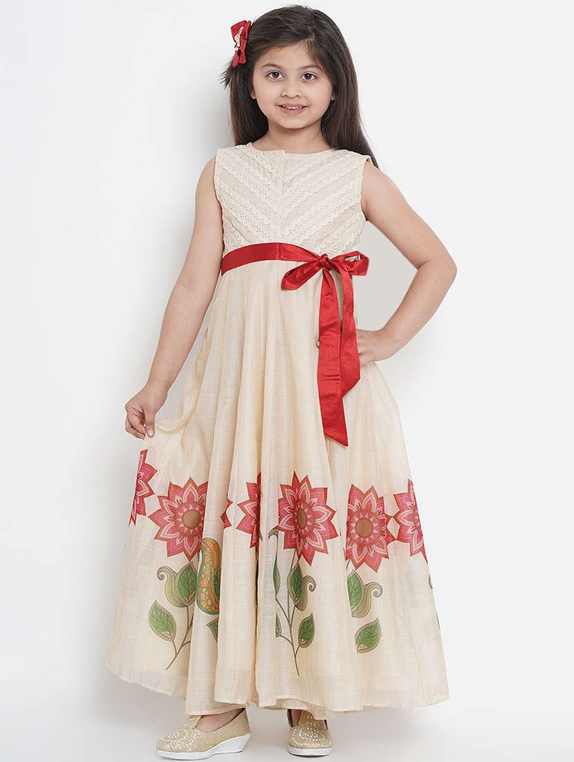 beige cotton blend frock