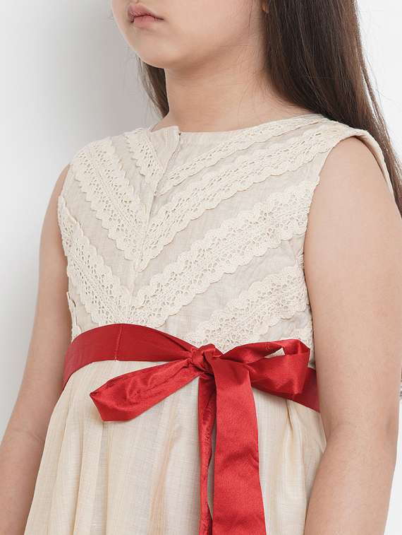 beige cotton blend frock - 17120449 -  Standard Image - 3