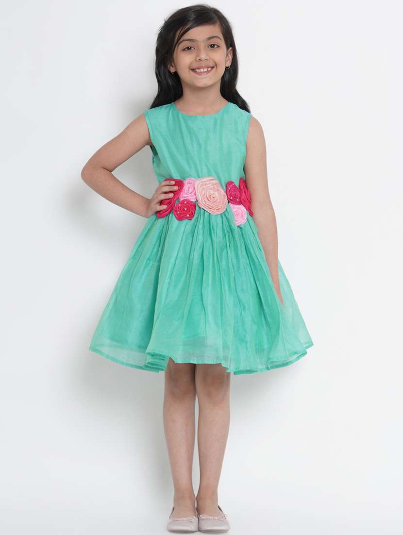 green cotton blend frock - 17120454 - Zoom Image - 0