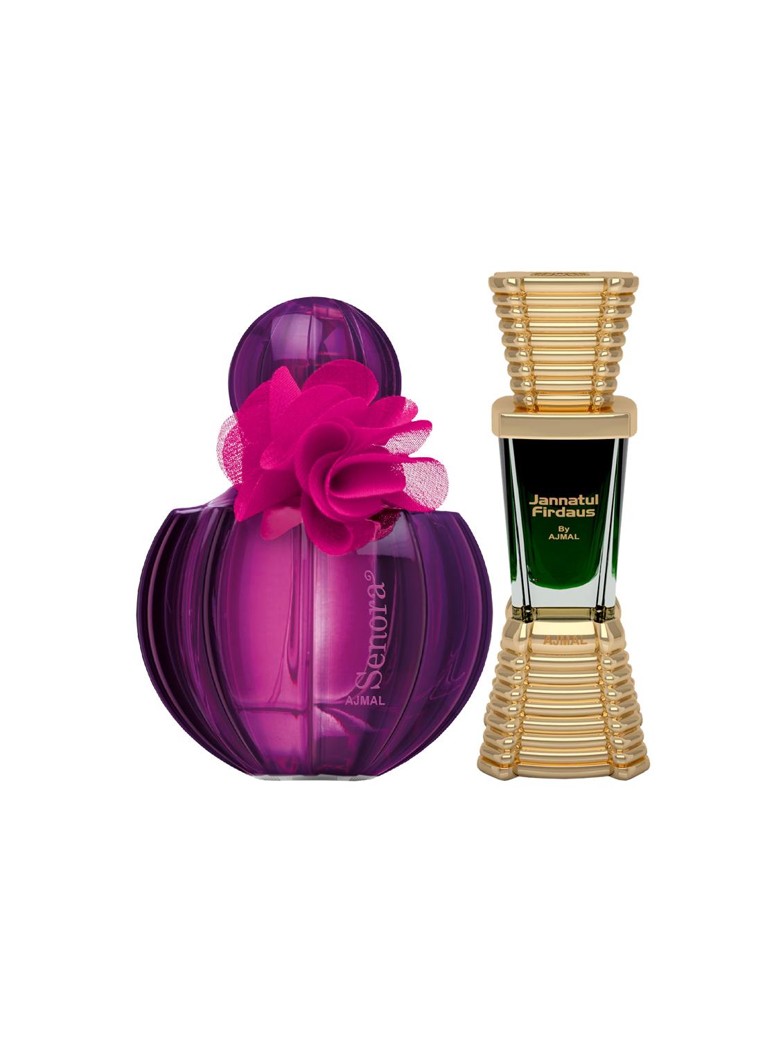 ajmal senora edp 75ml for women and jannatul firdaus cp alcohol-free attar 10ml for unisex + 2 parfum testers free - 17120838 - Zoom Image - 0