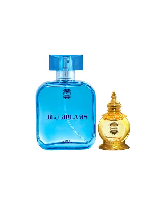 ajmal blue dreams edp citurs 100ml for men and mukhallat al wafa cp alcohol-free attar 12ml for unisex + 2 parfum testers free - 17120850 - Standard Image - 0