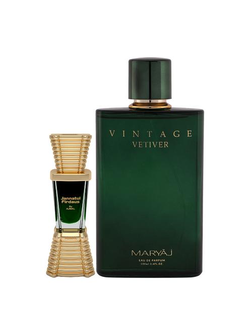 ajmal jannatul firdaus cp 10ml for unisex and maryaj vintage vetiver edp 100ml for unisex + 2 parfum testers free - 17122254 -  Standard Image - 0