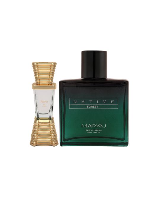 ajmal aura cp alcohol-free attar 10ml for unisex and maryaj native forest edp 100ml for unisex + 2 parfum testers free - 17122302 -  Standard Image - 0