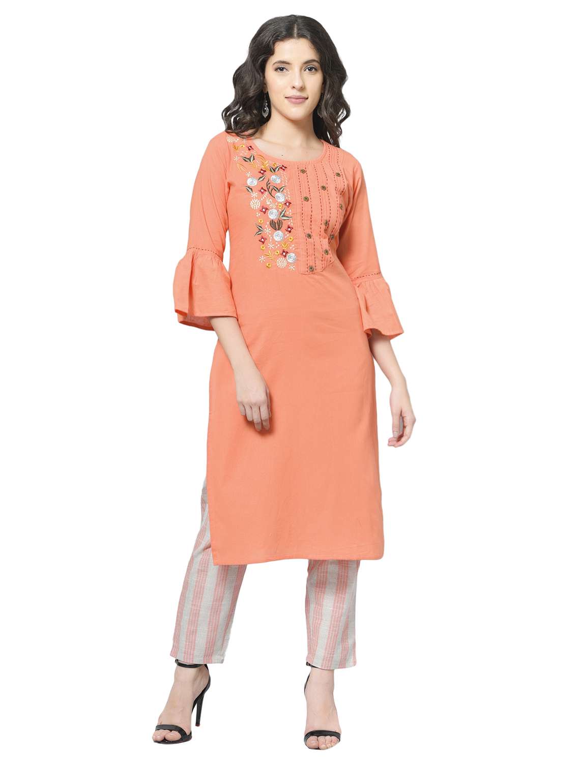 Buy online Embroidered Kurta Pant Set from ethnic wear for Women by