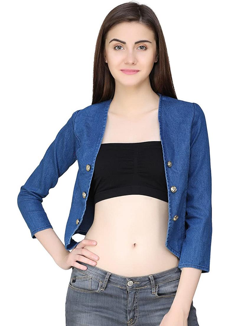 navy blue denim summer jacket - 17125949 -  Zoom Image - 0