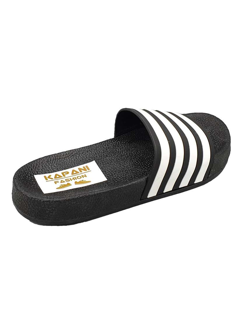 black rubber slip on flip flops - 17126146 -  Standard Image - 3