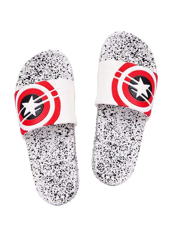 white rubber slip on flip flops