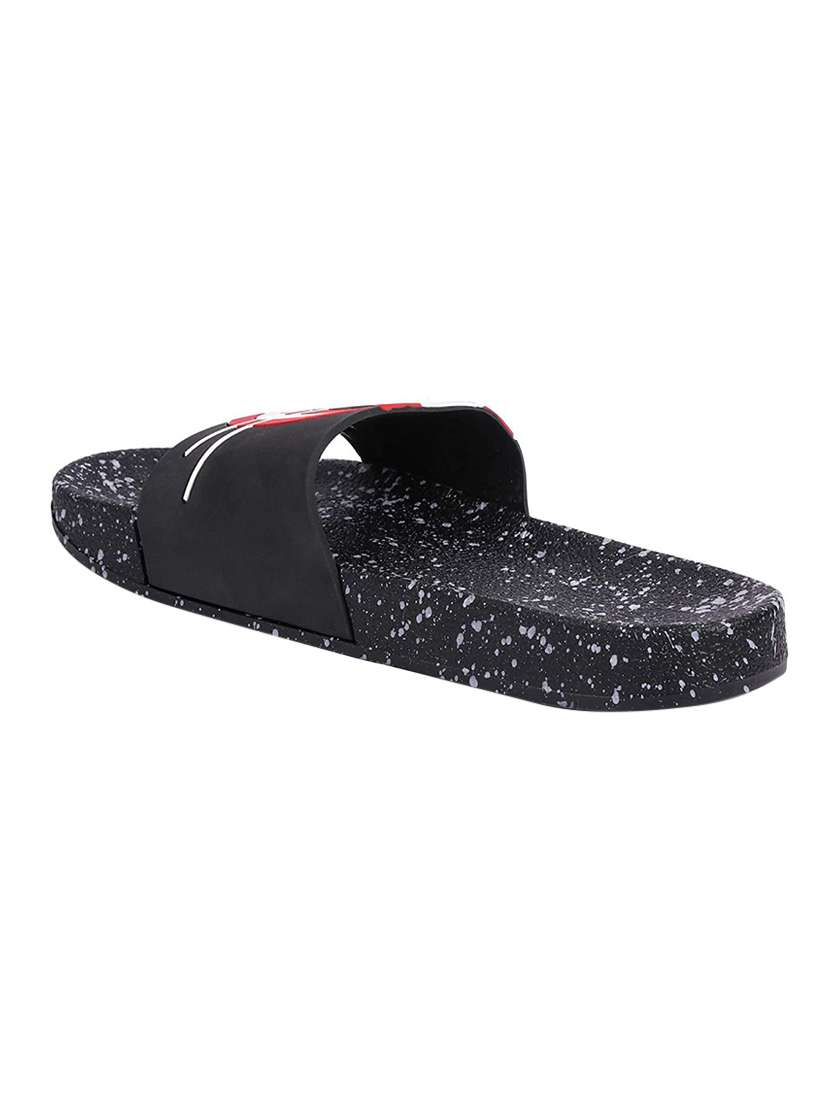 black rubber slip on flip flops - 17126169 -  Standard Image - 3