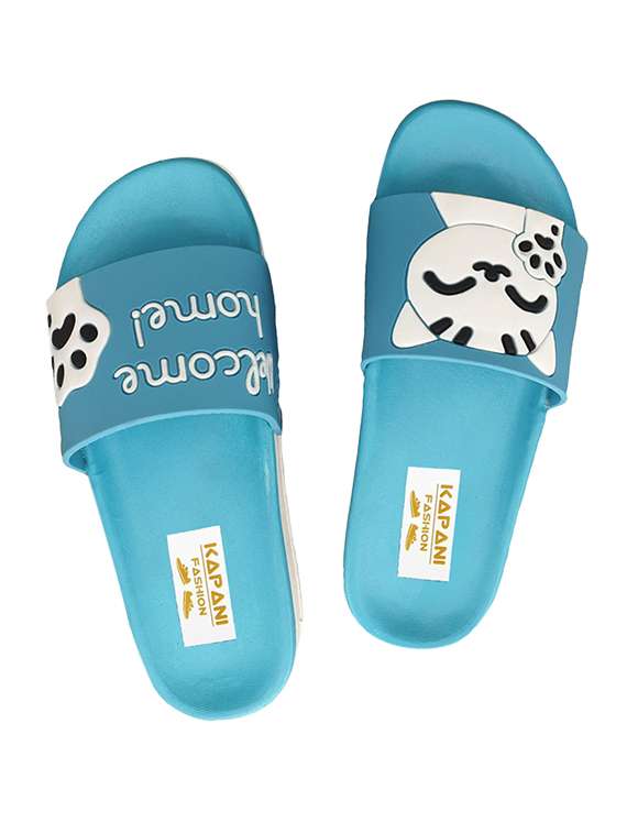 blue slip on flip flop