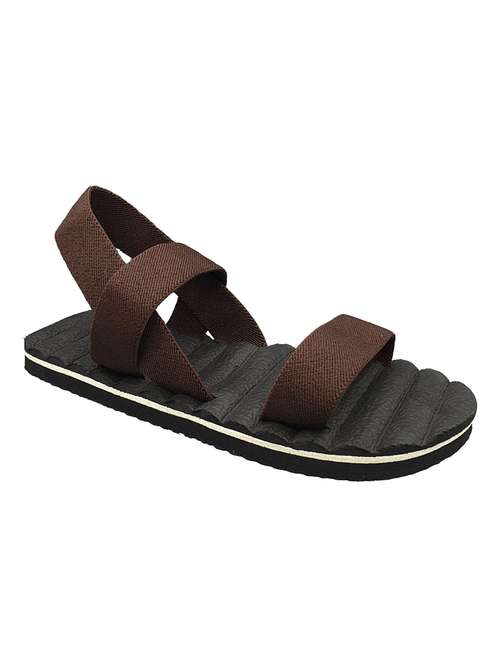 Buy online Brown Rubber Slip On Sandals from Sandals and Floaters