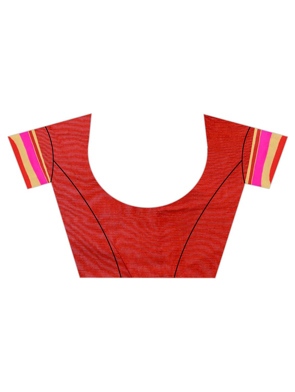 solid woven saree with blouse - 17127280 - Standard Image - 3