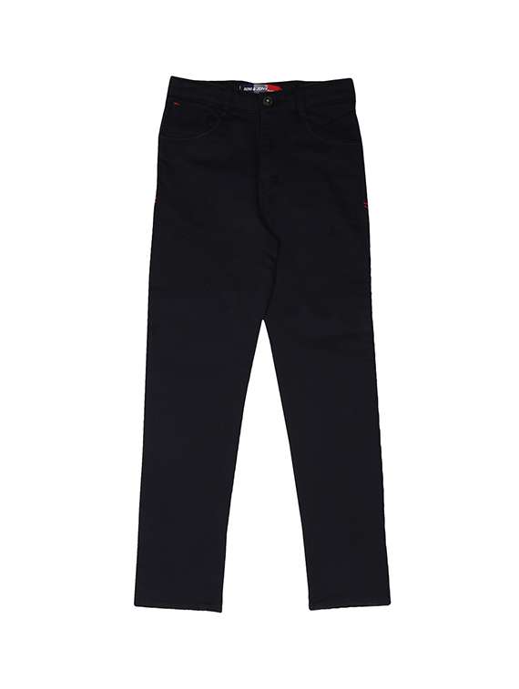 dark blue cotton blend casual trouser - 17130600 - Zoom Image - 0
