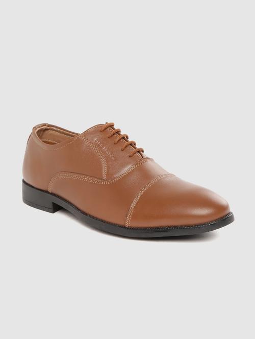 tan lace-up oxfords - 17131122 - Standard Image - 0
