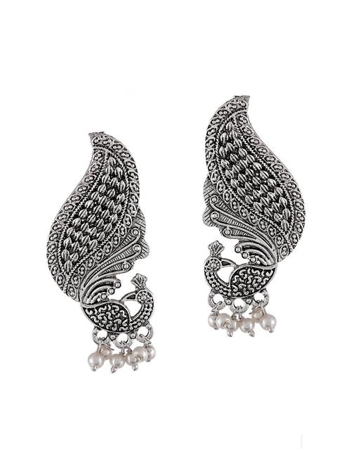silver tone silver plated drop earring - 17133516 -  Standard Image - 0