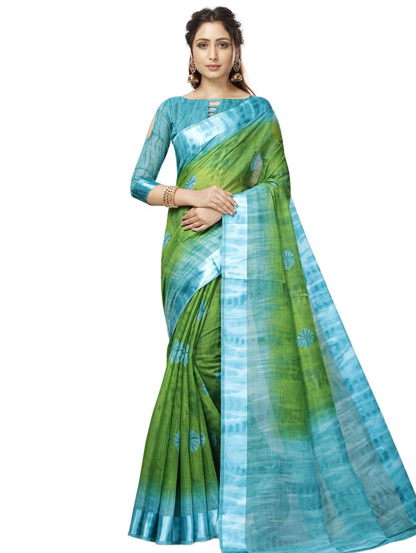 tie & dye printed saree with blouse