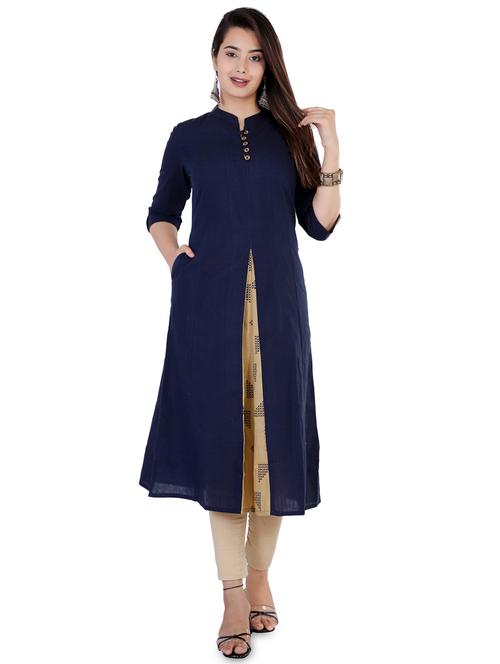 solid a-line kurta - 17136242 -  Standard Image - 0