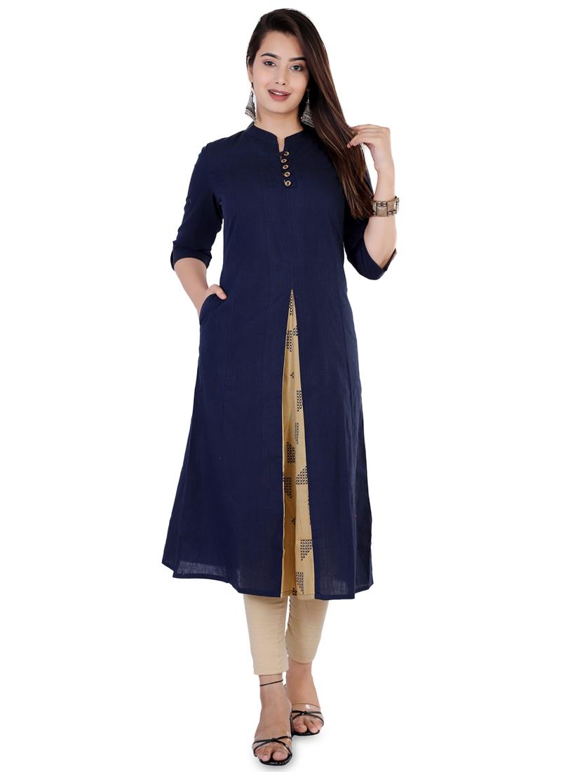 solid a-line kurta - 17136242 -  Zoom Image - 0