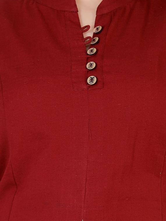 solid a-line kurta - 17136244 - Standard Image - 3