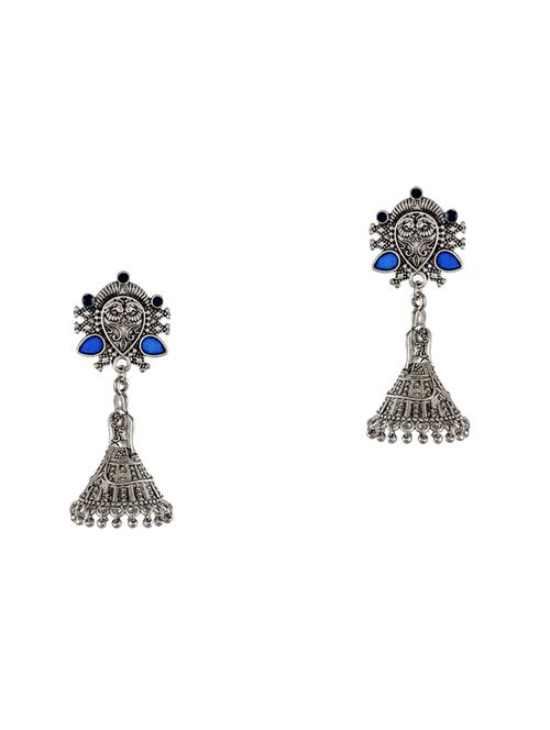 silver tone  silver plated jhumka earring - 17136338 -  Standard Image - 0