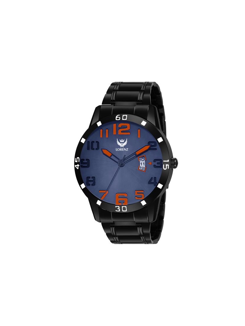 lorenz casual black chain blue dial analog watch for men | watch for boys- mk-3059k - 17136823 - Zoom Image - 0