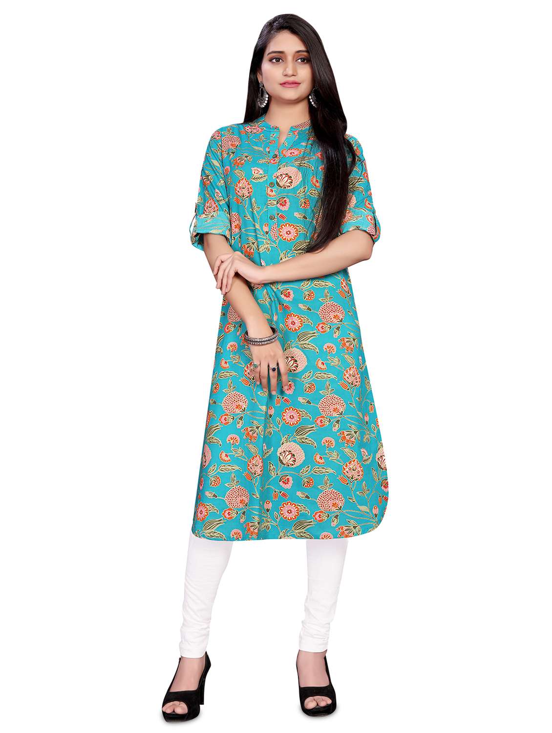 Buy online Women Floral Print Cotton A-line Kurta from Kurta Kurtis for  Women by House Of Rp for ₹699 at 70% off | 2024 Limeroad.com