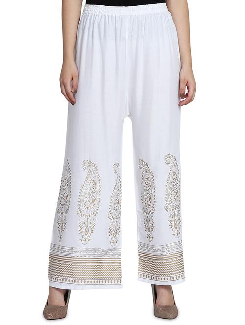 gold print straight palazzo - 17138730 - Standard Image - 0